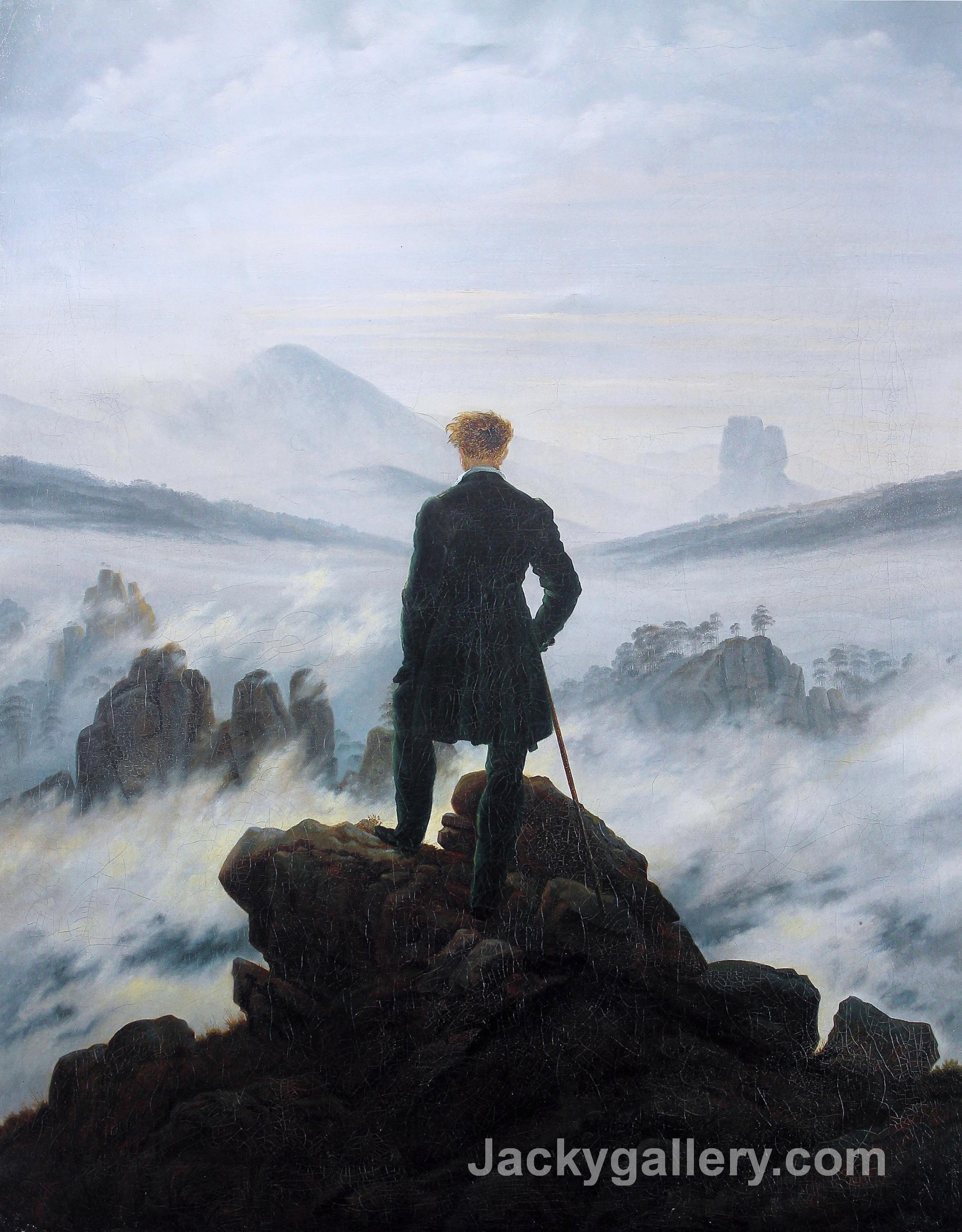 The wanderer above the sea of fog by Caspar David Friedrich paintings reproduction